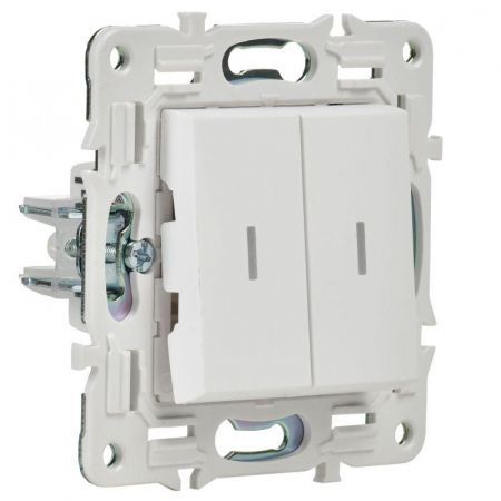 Выключатель 2-кл. SKANDY 10А SK-V09W с индикацией арктич. бел. IEK SK-V20-1-10-K01