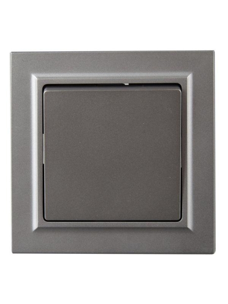 Выключатель 1-кл. СП BRITE ВСР10-1-0-БрС 10А в сборе сталь IEK BR-V10-0-10-K46-F