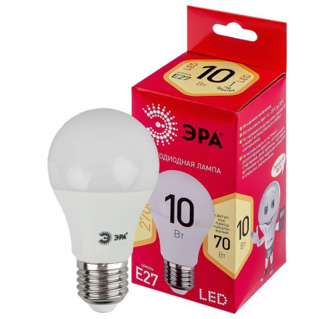 Лампа светодиодная RED LINE LED A60-10W-827-E27 R 10Вт A60 груша 2700К тепл. бел. E27 Эра Б0049634 Лампа светодиодная RED LINE LED A60-10W-827-E27 R 10Вт A60 груша 2700К тепл. бел. E27 Эра Б0049634