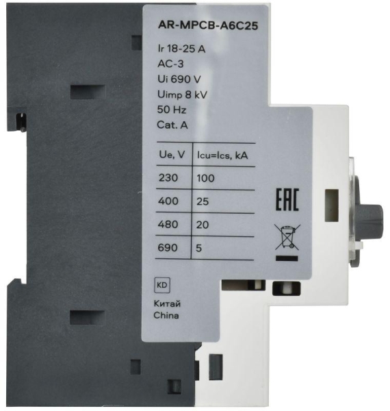 Выключатель автоматический защиты двигателя ARMAT A6 GV3P 18-25А IEK AR-MPCB-A6C25 Выключатель автоматический защиты двигателя ARMAT A6 GV3P 18-25А IEK AR-MPCB-A6C25