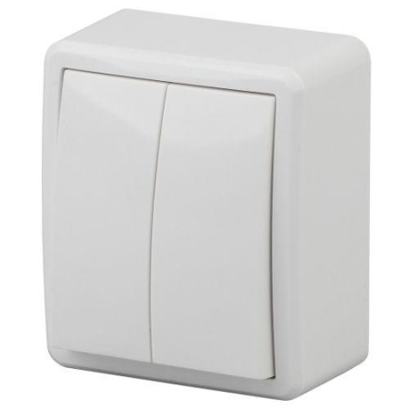 Выключатель 2-кл. ОП Эра Эксперт 10А IP20 11-1205-01 250В 10AX с подсветкой бел. Эра Б0020666