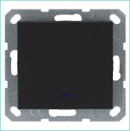 Выключатель 1-кл. 10А IP20 с подсветкой механизм черн. матовый soft touch Jasmart G3011NPB Выключатель 1-кл. 10А IP20 с подсветкой механизм черн. матовый soft touch Jasmart G3011NPB