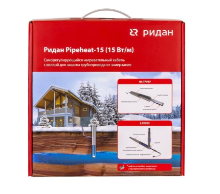 Кабель нагревательный саморег. Pipeheat-15 285Вт 19м с вилкой Ридан 21RT0808R