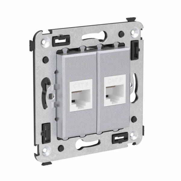 Розетка компьютерная 2-м СП Avanti "Закаленная сталь" RJ45 кат.6 без шторок механизм DKC 4404694 Розетка компьютерная 2-м СП Avanti "Закаленная сталь" RJ45 кат.6 без шторок механизм DKC 4404694