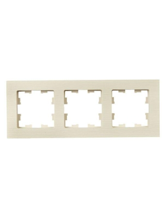 Рамка 3-м BRITE РУ-3-Бр беж. рифленый IEK BR-M32-51-K10