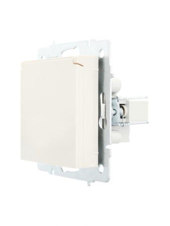 Розетка 1-м СП Vesna с заземл. с крышкой ПБТ механизм кремов. LEZARD 742-0388-123B Розетка 1-м СП Vesna с заземл. с крышкой ПБТ механизм кремов. LEZARD 742-0388-123B