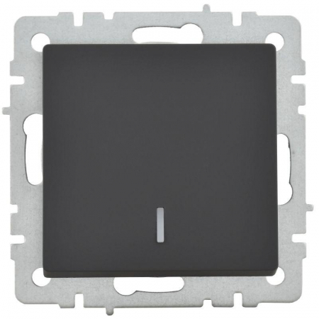 Выключатель 1-кл. СП BRITE ВС10-1-1-БрГ 10А с индик. механизм графит IEK BR-V10-1-10-K53 Выключатель 1-кл. СП BRITE ВС10-1-1-БрГ 10А с индик. механизм графит IEK BR-V10-1-10-K53
