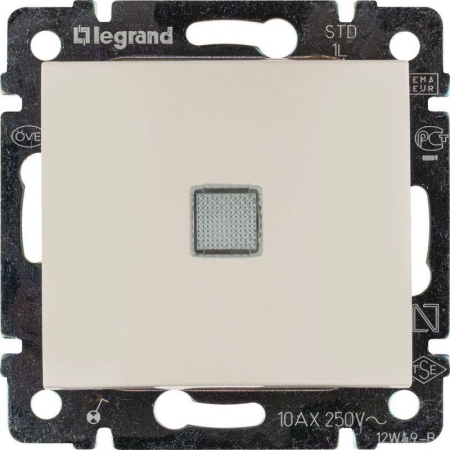 Выключатель 1-кл. СП Valena 10А IP31 250В с зел. индикацией механизм сл. кость IEK 774310