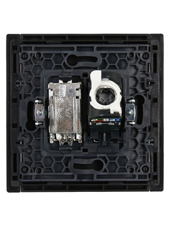 Розетка 2-м TV+RJ45 кат.5E FORTE&PIANO FP136 черн. IEK FP-AK20-1-K02