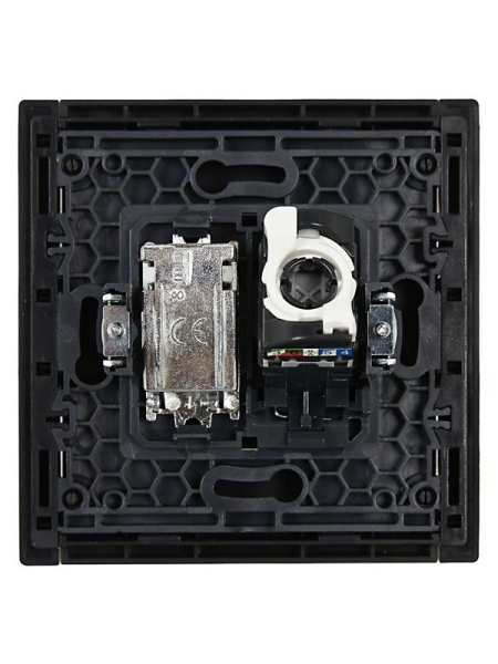 Розетка 2-м TV+RJ45 кат.5E FORTE&PIANO FP136 черн. IEK FP-AK20-1-K02