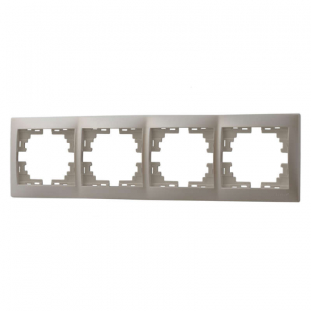 Рамка 4-м Mira горизонт. жемчуж./бел. перламутр. LEZARD 701-3000-149