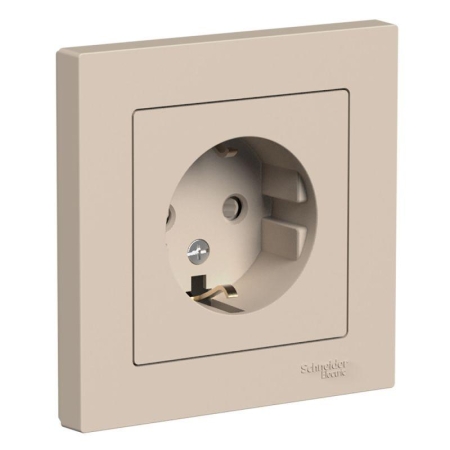 Розетка AtlasDesign 16А с заземл. со шторками в сборе песочн. SE ATN001244 Розетка AtlasDesign 16А с заземл. со шторками в сборе песочн. SE ATN001244