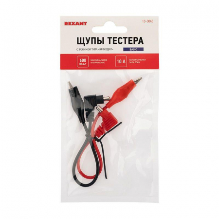 Щупы с зажимом "крокодил" REX10 Rexant 13-3040 Щупы с зажимом "крокодил" REX10 Rexant 13-3040