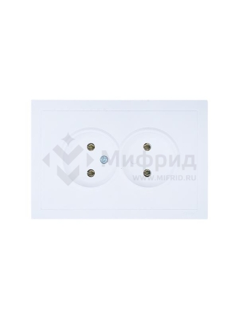 Розетка 2-мест. б/з СП ZIMA IP20 16А ПБТ безвинт. зажим бел. LEZARD 704-0200-128BQC
