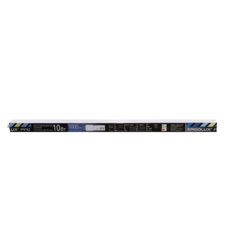 Лампа светодиодная LED-Т8-60-10W-G13-6K PRO Т8 10Вт G13 6500К 600мм 172-265В Ergolux 15124 Лампа светодиодная LED-Т8-60-10W-G13-6K PRO Т8 10Вт G13 6500К 600мм 172-265В Ergolux 15124