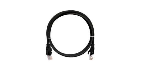 Шнур коммутационный кат.5E (класс D) U/UTP 4 пары 24 AWG (7х0.205мм) 100МГц 2хRJ45 (8P8C) T568B заливной с защитой защелки мж BC чистая медь LSZH нг(А)-HFLTx 0.5м черн. NIKOMAX NMC-PC4UD55B-005-C-BK