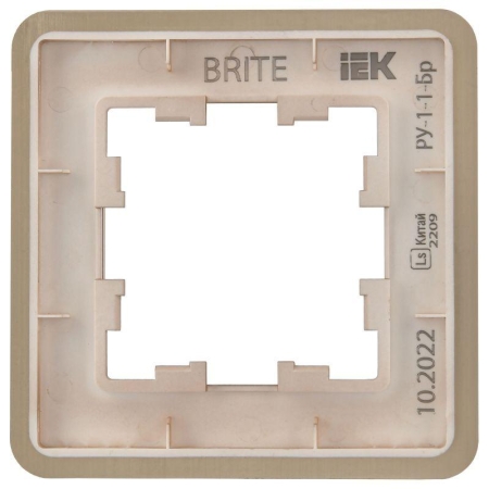 Рамка 1-м BRITE РУ-1-1-Бр метал. шампань RE AL IEK BR-M12-M-21-K37 Рамка 1-м BRITE РУ-1-1-Бр метал. шампань RE AL IEK BR-M12-M-21-K37