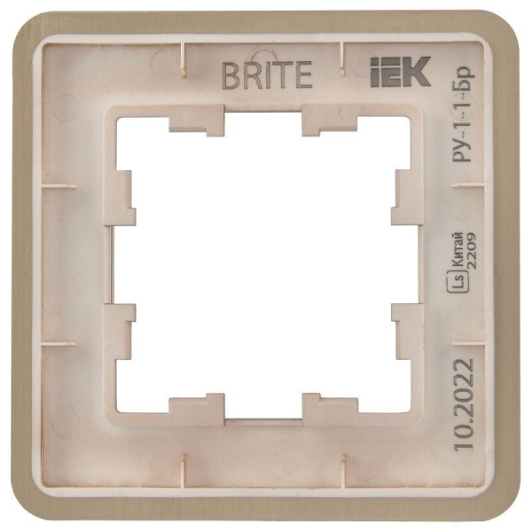 Рамка 1-м BRITE РУ-1-1-Бр метал. шампань RE AL IEK BR-M12-M-21-K37 Рамка 1-м BRITE РУ-1-1-Бр метал. шампань RE AL IEK BR-M12-M-21-K37