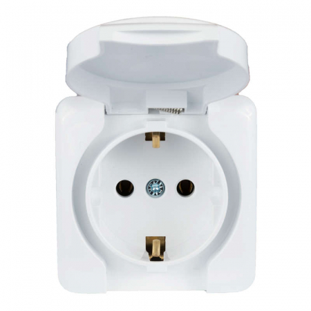 Розетка 1-м ОП Viola с заземл. с крышкой бел. LEZARD 751-0200-123 Розетка 1-м ОП Viola с заземл. с крышкой бел. LEZARD 751-0200-123