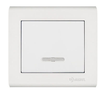Выключатель 1-кл. Manolya с подсветкой бел. Makel 41001021
