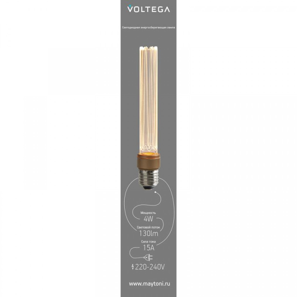 Лампа светодиодная филаментная Loft 271 T30 4Вт 1800К E27 DIM Voltega 8570 Лампа светодиодная филаментная Loft 271 T30 4Вт 1800К E27 DIM Voltega 8570
