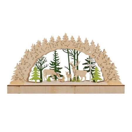 Фигура деревянная "Семейство оленей" 30х5х15.7см 1Вт IP20 с подсветкой Neon-Night 504-026