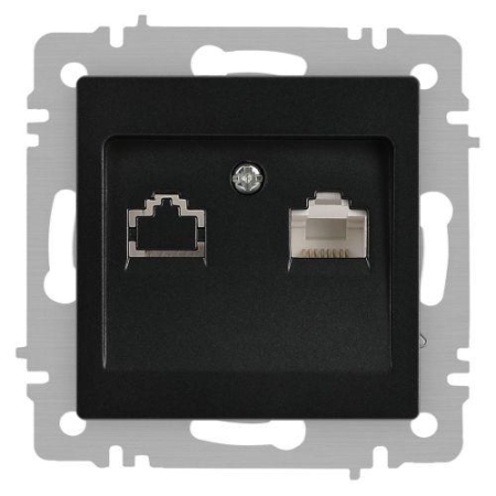 Розетка компьютерная 1-м СП Accent 6-303-05 RJ45 IP20 антрацит Intro Б0063634 Розетка компьютерная 1-м СП Accent 6-303-05 RJ45 IP20 антрацит Intro Б0063634