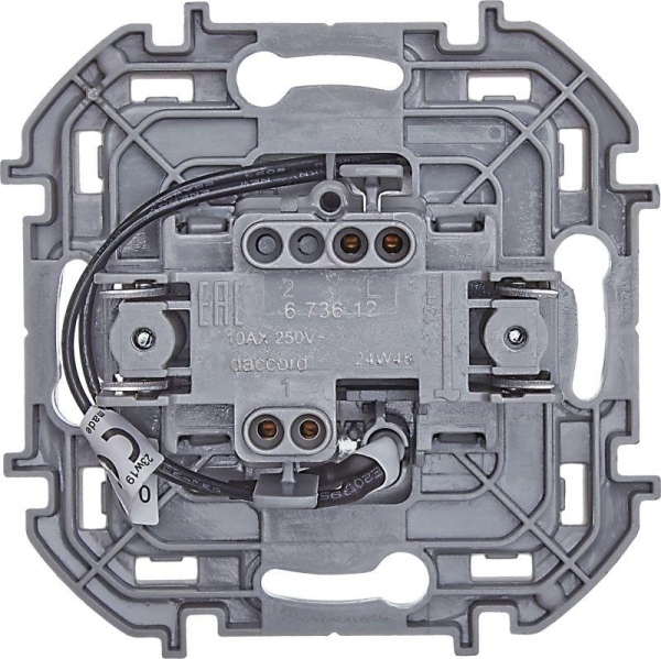 Выключатель 1-кл. Inspiria 10А IP20 250В 10AX с подсветкой/индикацией механизм алюм. IEK 673612 Выключатель 1-кл. Inspiria 10А IP20 250В 10AX с подсветкой/индикацией механизм алюм. IEK 673612