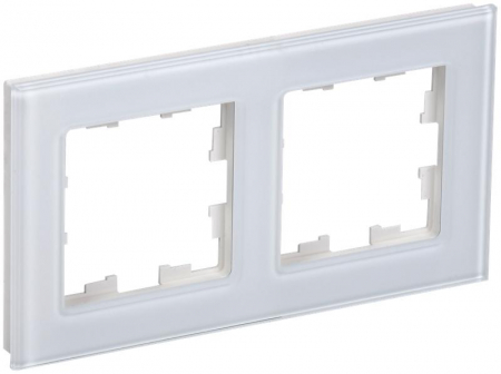 Рамка 2-м BRITE РУ-2-2-БрБ стекло бел. IEK BR-M22-G-K01 Рамка 2-м BRITE РУ-2-2-БрБ стекло бел. IEK BR-M22-G-K01