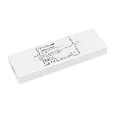 Блок питания ARV-SP-48036-FLAT-PFC 48В 0.75А 36Вт IP20 пластик Arlight 052080 Блок питания ARV-SP-48036-FLAT-PFC 48В 0.75А 36Вт IP20 пластик Arlight 052080
