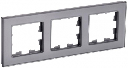 Рамка 3-м BRITE РУ-3-2-БрСе стекло сер. IEK BR-M32-G-K03 Рамка 3-м BRITE РУ-3-2-БрСе стекло сер. IEK BR-M32-G-K03