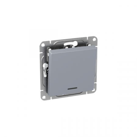 Выключатель 1-кл. СП Эпика с подсветкой механизм алюм. EKF UP1-SWA-14