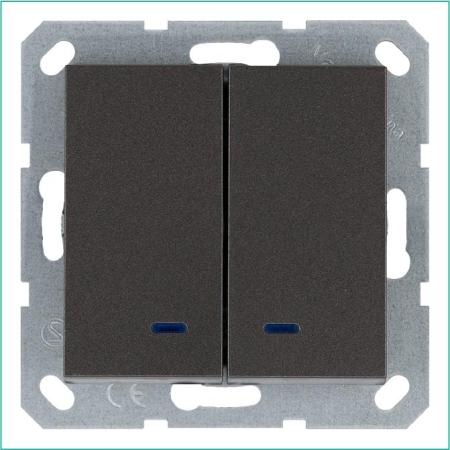 Выключатель 2-кл. 10А IP20 с подсветкой механизм мокко Jasmart G3023NZ Выключатель 2-кл. 10А IP20 с подсветкой механизм мокко Jasmart G3023NZ