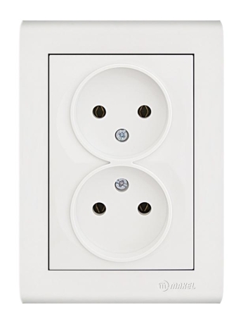 Розетка 2-м Manolya без заземл. бел. Makel 41001017 Розетка 2-м Manolya без заземл. бел. Makel 41001017