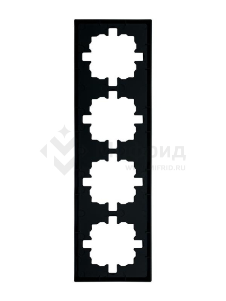 Рамка 4-м ZIMA горизонт. черн. бархат LEZARD 704-4200-149
