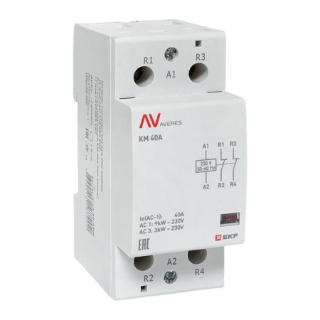 Контактор модульный КМ 40А 2NC 230В AC (2 мод.) AVERES EKF km-av-2-40-02-230V Контактор модульный КМ 40А 2NC 230В AC (2 мод.) AVERES EKF km-av-2-40-02-230V