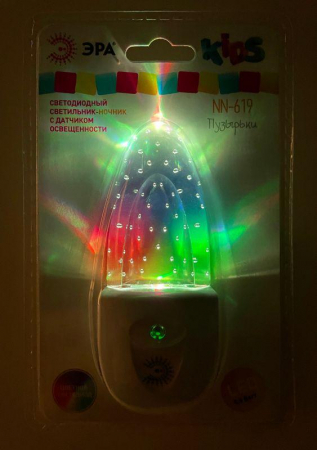 Светильник NN-619-LS-W ночник "Пузырьки" от сети с сенсором бел. ЭРА Б0019103 Светильник NN-619-LS-W ночник "Пузырьки" от сети с сенсором бел. ЭРА Б0019103