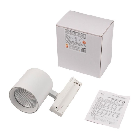 Светильник светодиодный трековый трехфазный 3P PTR 7030 30Вт 3000К 36град. WH IP40 Pro+ JazzWay 5062733