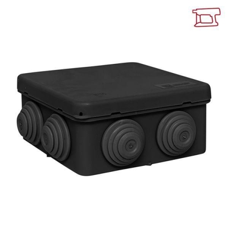 Коробка распаячная КМР-030-031 с крышкой наружная 85х85х40 8 мембранных вводов IP55 черн. EKF plc-kmr2-030-031-b