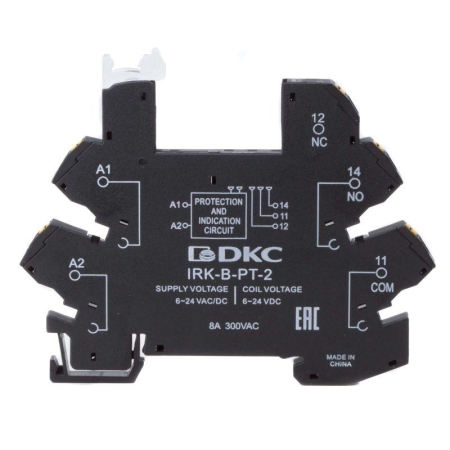 Колодка ультратонкая для реле RIS вх. напр. 6-24В AC/DC push-in клеммы DKC IRK-B-PT-2