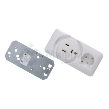 Розетка 2-м ОП Blanca / Прима 250В комбинир. для электроплиты 32А+силовая 16А (опт. упак.) бел. SE RA32-211R-B