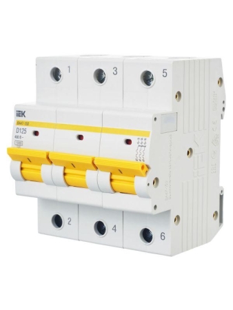 Выключатель автоматический модульный 3п D 125А 15кА ВА47-150 KARAT IEK MVA50-3-125-D Выключатель автоматический модульный 3п D 125А 15кА ВА47-150 KARAT IEK MVA50-3-125-D