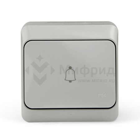 Кнопка звонка ОП Nix 10А IP54 250В сер. TOKOV ELECTRIC TKE-NX-DB-C06-IP54