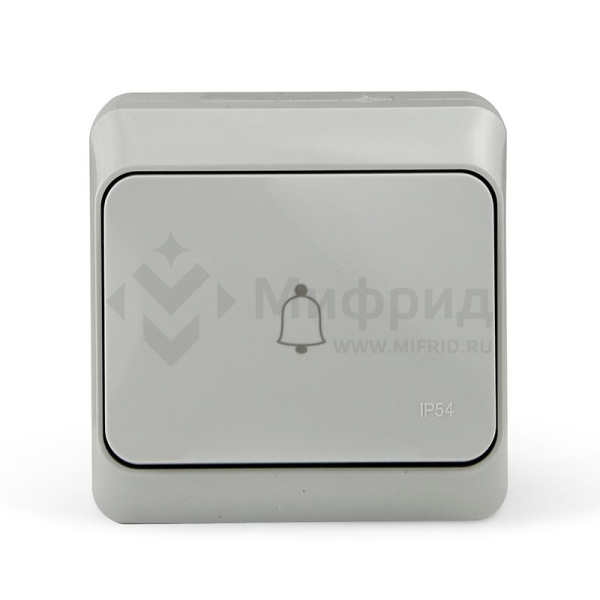 Кнопка звонка ОП Nix 10А IP54 250В сер. TOKOV ELECTRIC TKE-NX-DB-C06-IP54