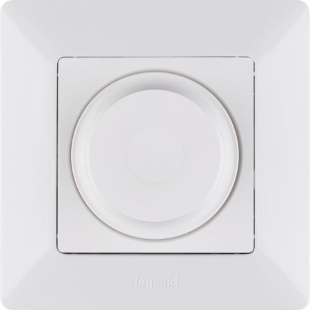 Механизм светорегулятора Valena Life 300Вт универс. с поворотн. ручкой без нейтрали с лицев. панелью бел. Leg 752460