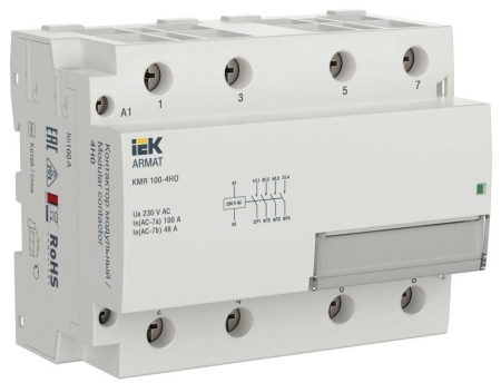 Контактор модульный KMR 100А 230В AC 4НО ARMAT IEK AR-KMR10-100-40-230 Контактор модульный KMR 100А 230В AC 4НО ARMAT IEK AR-KMR10-100-40-230