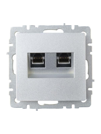 Розетка компьютерная двойн. СП RJ45 кат.6 BRITE РК11-2-БрА механизм алюм. IEK BR-K20-2-K47 Розетка компьютерная двойн. СП RJ45 кат.6 BRITE РК11-2-БрА механизм алюм. IEK BR-K20-2-K47