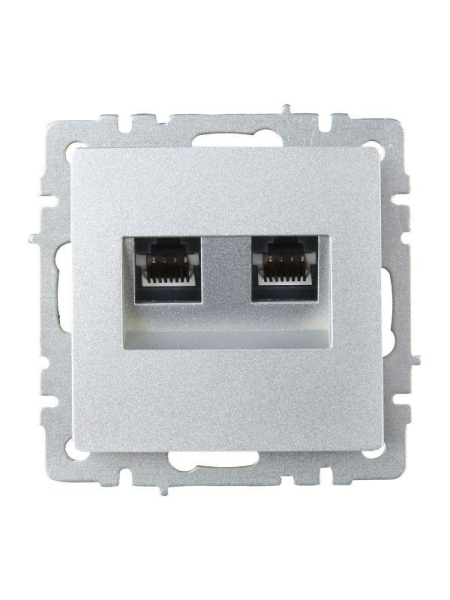 Розетка компьютерная двойн. СП RJ45 кат.6 BRITE РК11-2-БрА механизм алюм. IEK BR-K20-2-K47 Розетка компьютерная двойн. СП RJ45 кат.6 BRITE РК11-2-БрА механизм алюм. IEK BR-K20-2-K47