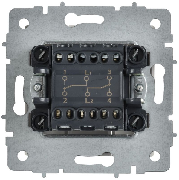 Выключатель проходной 2-кл. СП BRITE ВС10-2-6-БрАБ 10А механизм арктич. бел. IEK BR-V22-0-10-K91