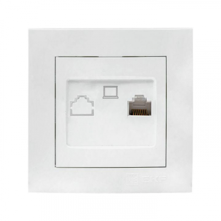 Розетка компьютерная 1-м СП Валенсия RJ45 бел. PROxima EKF EWK01-035-10 Розетка компьютерная 1-м СП Валенсия RJ45 бел. PROxima EKF EWK01-035-10